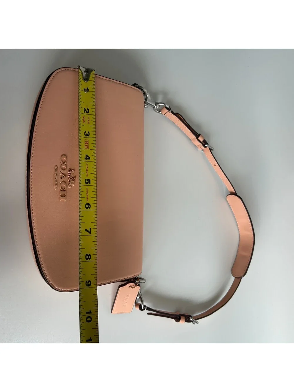 Coach Andrea Shoulder Bag Faded Blush Peach Smooth Leather Flap CT768